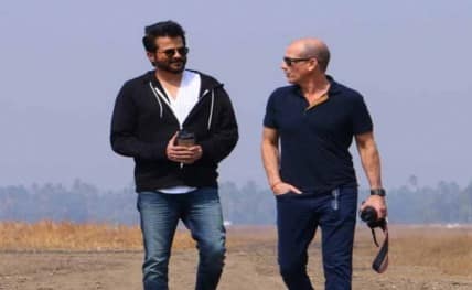 Anil Kapoor taking Howard Gordon around at 24 India shoot location in Vasai420160211113116_l